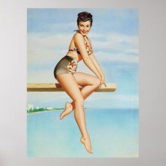 Affiche Pin-up sur Plongée