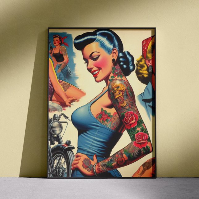 Affiche Pin-up Tatoué Vintage (Créateur téléchargé)