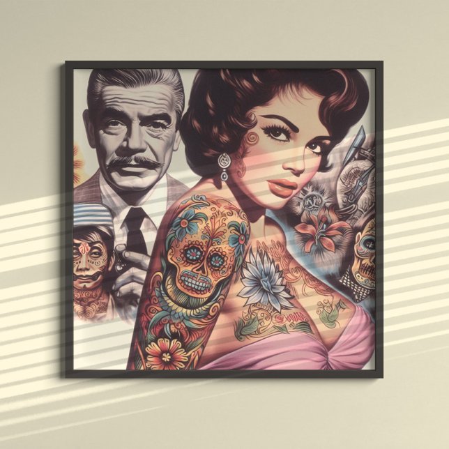 Affiche Pin-up Tatouée Rétro (Créateur téléchargé)