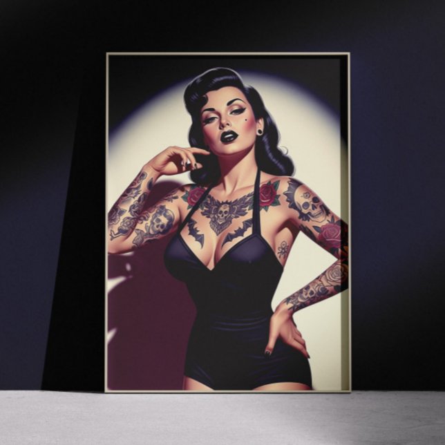 Affiche Pin-up Tatouée Rétro (Créateur téléchargé)