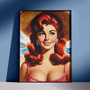 Affiche Pin-up vintage d'été