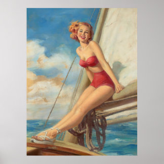 Affiche Pin-Up Voile Joli Art