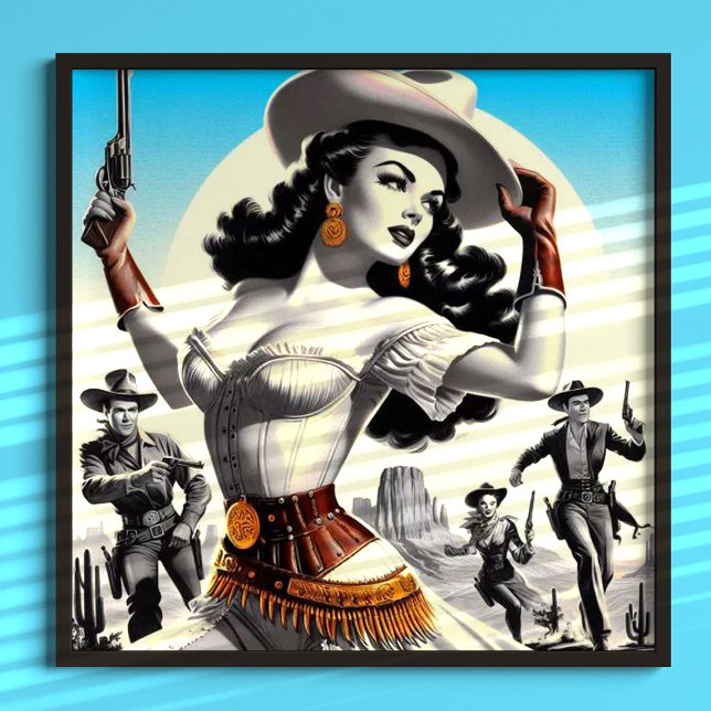 Affiche Pin-up Western Rétro (Créateur téléchargé)
