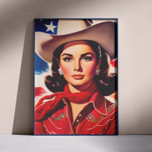 Affiche Pin-up Western Vintage