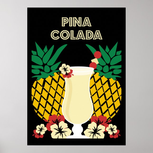 Affiche Piña Colada Cocktail Dons (Devant)