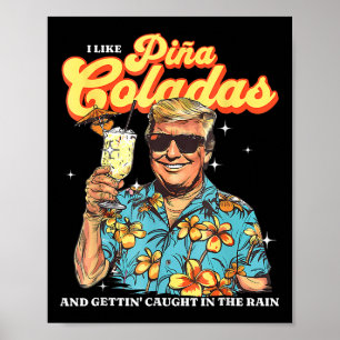 Affiche Pina Coladas Donald Trump Vacances d'été Hawaii B