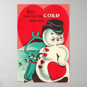 Affiche Pince à glace Bonhomme de neige Cœur Parapluie Sai