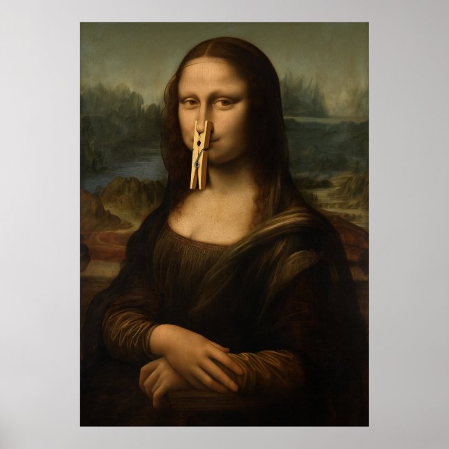 Affiche Pince à linge Mona Lisa (Devant)