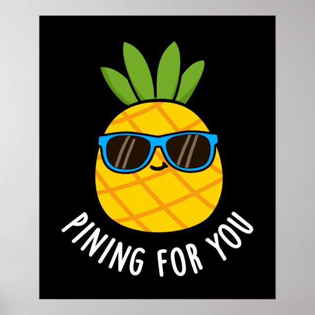 Affiche Pinceau Pour Vous Amusant Pun D'Ananas Sombre BG (Devant)