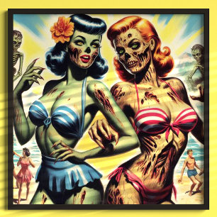 Affiche Pinces Zombies rétro