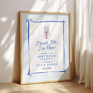 Affiche Pincez-Moi, J'ai Un An Vieille Homard Bleu 1er Ann