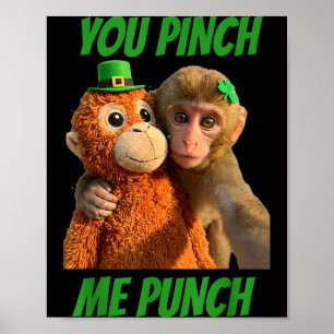 Affiche Pinch punch singe drôle selfie jour de la saint pa