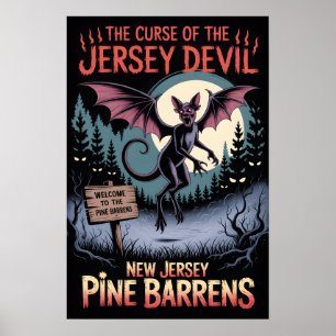 Affiche Pine Barrens hantés, art horrifique du New Jersey
