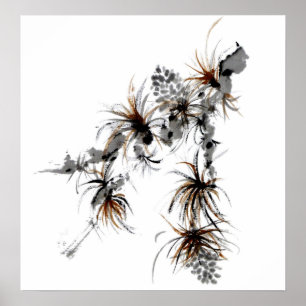 Affiche Pine Branch, Sumi-e