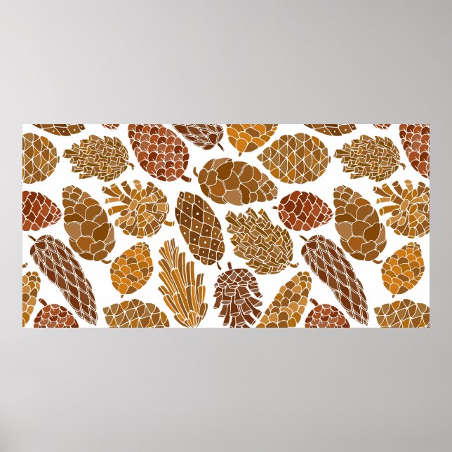 Affiche Pine cones seamless pattern (Devant)