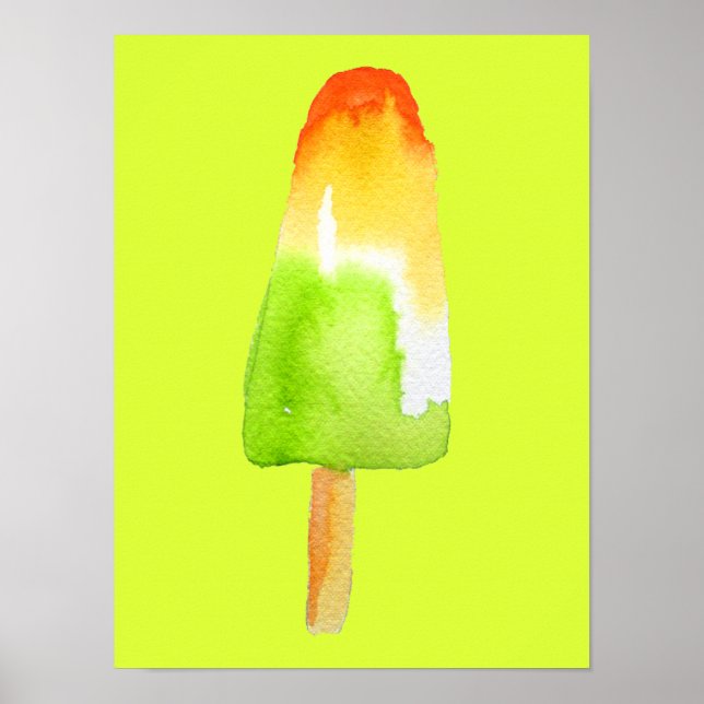 Affiche Pine Lime popsicle pop art nourriture mignonne (Devant)