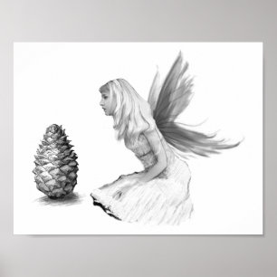 Affiche Pine Tree Fairy with Pine Cône
