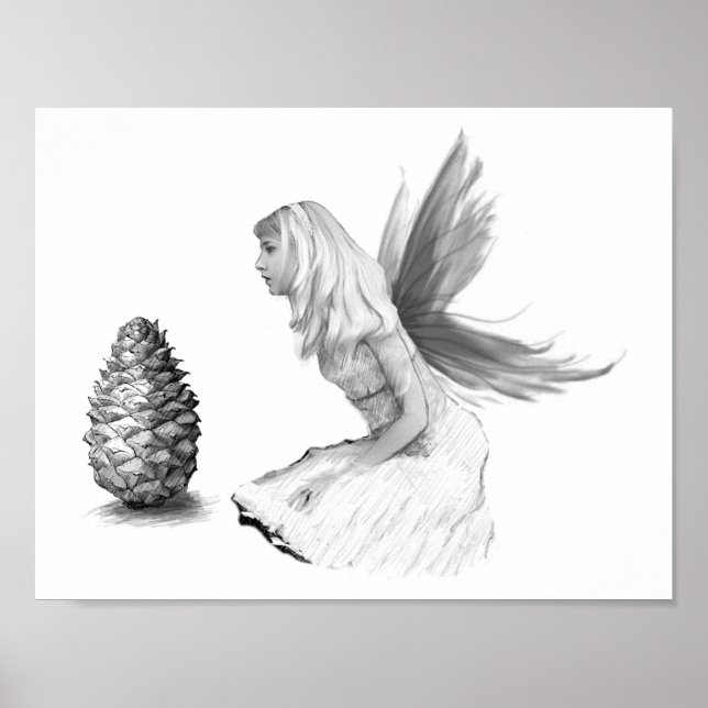 Affiche Pine Tree Fairy with Pine Cône (Devant)