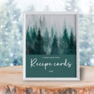 Affiche Pine Tree Forest laissez votre carte de recette