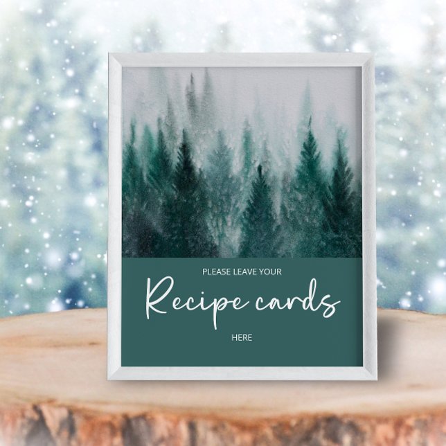 Affiche Pine Tree Forest laissez votre carte de recette (Créateur téléchargé)