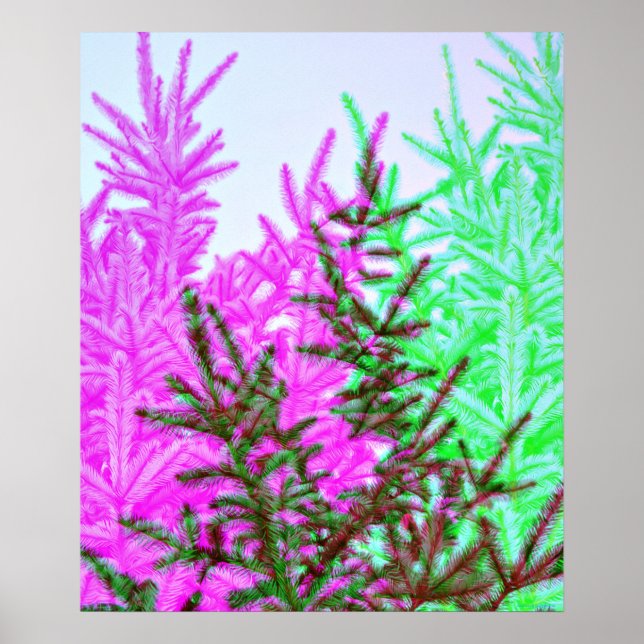 Affiche Pine Tree Style moderne Art photographique Imprime (Devant)