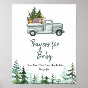 Affiche Pine Trees Forêt Prières pour bébé Signal