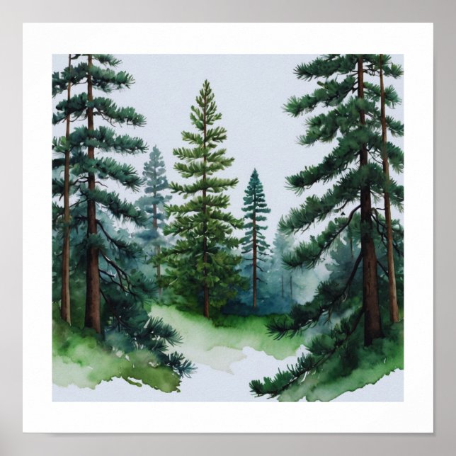 Affiche Pine Trees Mur Art (Devant)