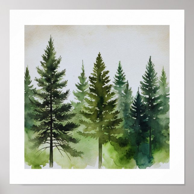 Affiche Pine Trees Mur Art (Devant)