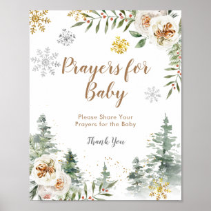 Affiche Pine Trees Prières florales hivernales pour le béb