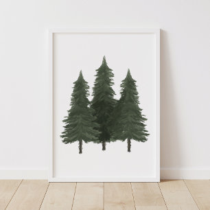 Affiche Pine Trees Woodland Nursery Decor