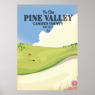 Affiche Pine Valley Comté de Camden New Jersey USA Golf