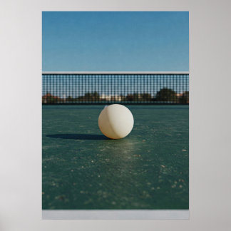 Affiche Ping Pong Ball on Green Table Court