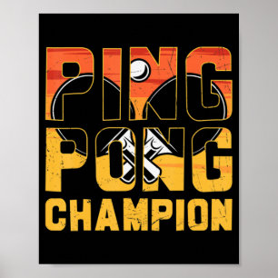 Affiche Ping Pong Champion Retro Table Tennis 