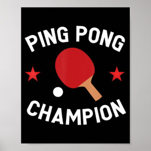 Affiche Ping Pong Champion Table Tennis Lover Cadeau