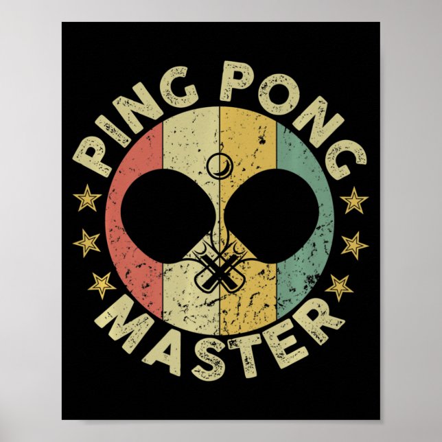 Affiche Ping Pong Master Champion Table Tennis Coach Paddl (Devant)