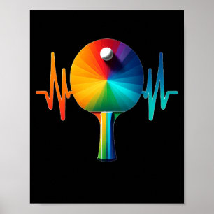Affiche Ping pong pouls tennis de table battement de coeur
