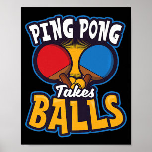 Affiche Ping Pong prend des balles Design Table Tennis