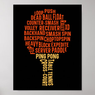Affiche Ping Pong Table Tennis Backspin Bloc