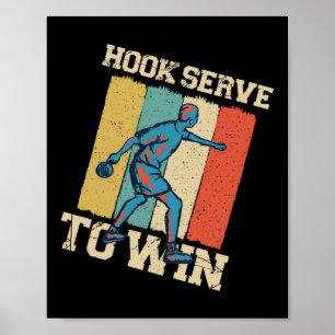Affiche Ping Pong Table Tennis Hook Sert À Gagner Retro