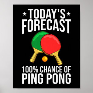 Affiche Ping Pong Table Tennis Lecteur Balls Paddle Jeu