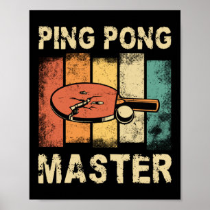 Affiche Ping Pong Table Tennis Pong Pong Master Rétro