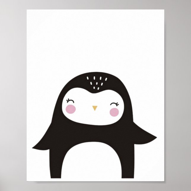 Affiche Pingouin animal Scandi. (Devant)