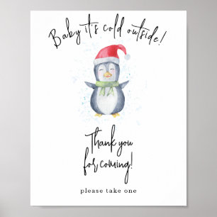 Affiche Pingouin aquarelle - Merci d'être venu