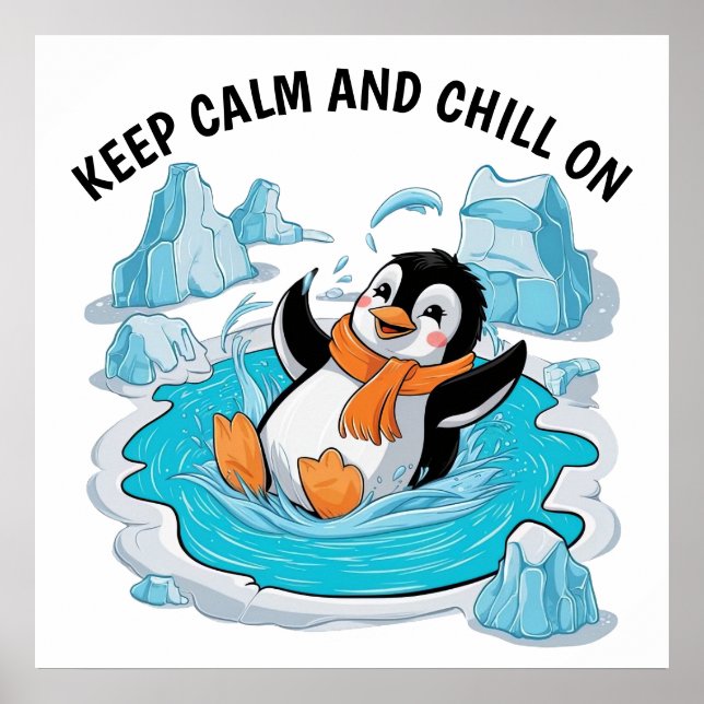 Affiche Pingouin dans la glace (Devant)