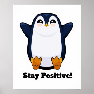 Affiche Pingouin mignon rester positif