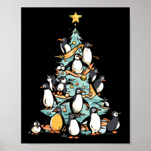 Affiche Pingouin Noël Jour Ice Oiseau animal Père Noël