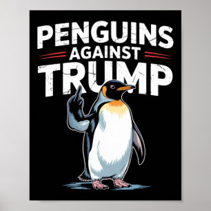 Affiche Pingouin palmes vers le haut résiste aux pingouins