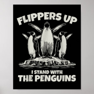 Affiche Pingouin palmes vers le haut résiste aux pingouins
