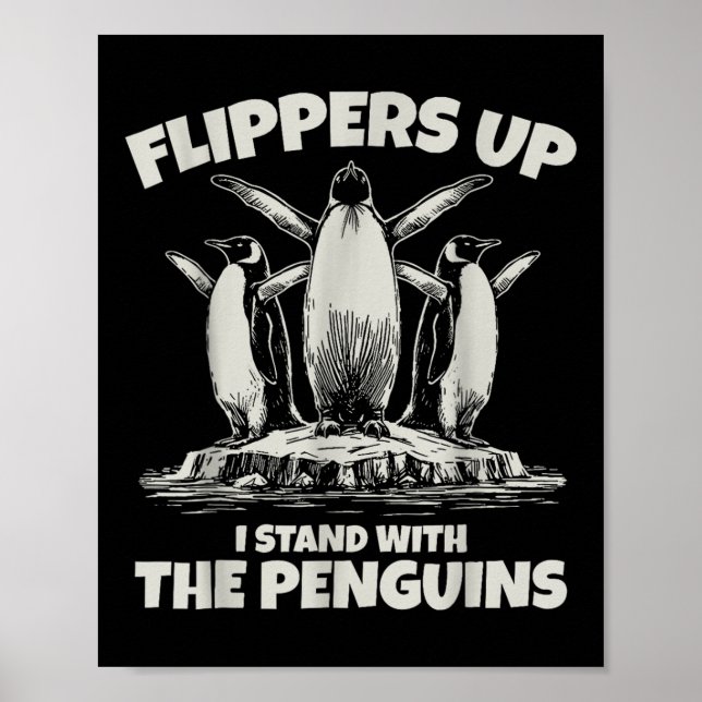 Affiche Pingouin palmes vers le haut résiste aux pingouins (Devant)
