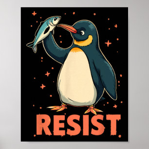 Affiche Pingouin palmes vers le haut résiste aux pingouins